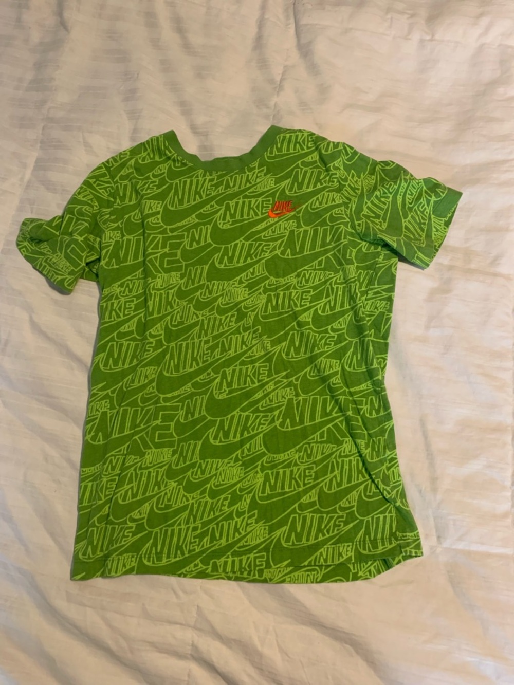 Nike Bright Green Allover Logo Short-Sleeve Tee